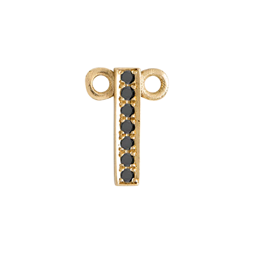 Black Diamond + 14k Yellow Gold Letter Charm - Image 20