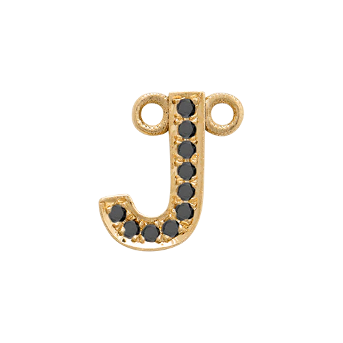 Black Diamond + 14k Yellow Gold Letter Charm - Image 21
