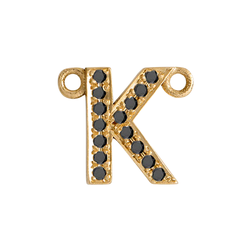 Black Diamond + 14k Yellow Gold Letter Charm - Image 22