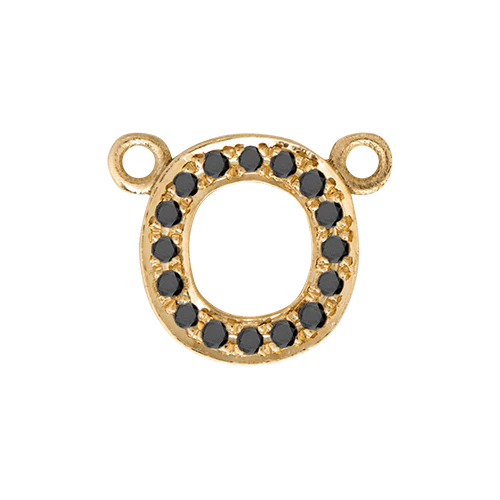 Black Diamond + 14k Yellow Gold Letter Charm - Image 26