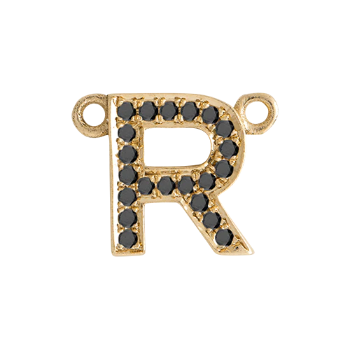 Black Diamond + 14k Yellow Gold Letter Charm - Image 29
