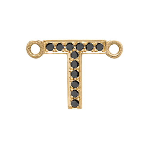 Black Diamond + 14k Yellow Gold Letter Charm - Image 31