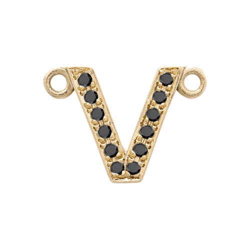 Black Diamond + 14k Yellow Gold Letter Charm - Image 33