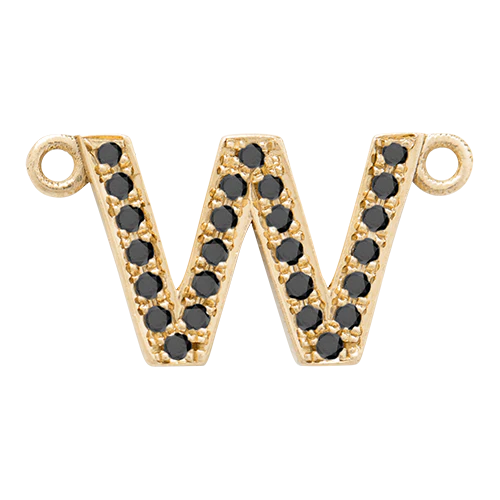 Black Diamond + 14k Yellow Gold Letter Charm - Image 34