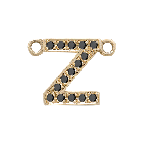 Black Diamond + 14k Yellow Gold Letter Charm - Image 37