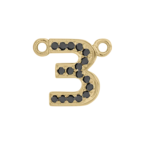 Black Diamond + 14k Yellow Gold Letter Charm - Image 4