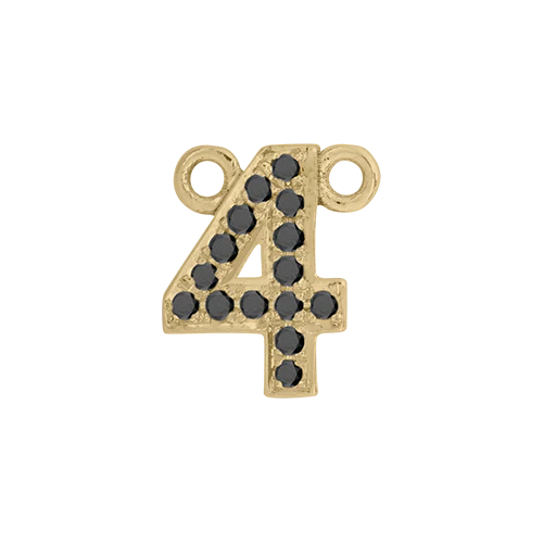 Black Diamond + 14k Yellow Gold Letter Charm - Image 5