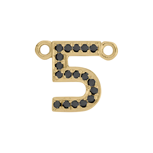 Black Diamond + 14k Yellow Gold Letter Charm - Image 6
