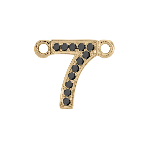 Black Diamond + 14k Yellow Gold Letter Charm - Image 8