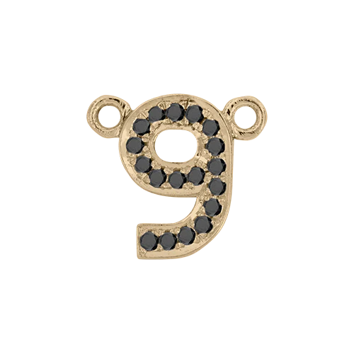 Black Diamond + 14k Yellow Gold Number Charm - Image 10