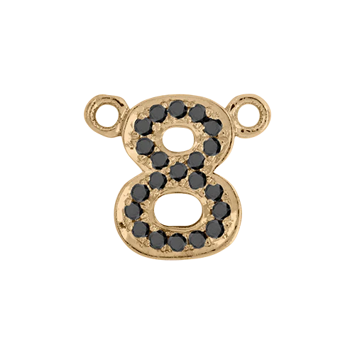 Black Diamond + 14k Yellow Gold Number Charm - Image 9