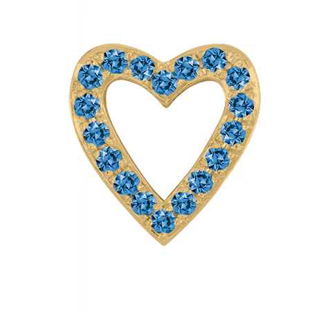 Yellow Gold, Blue Diamond Charm Bead - Image 3