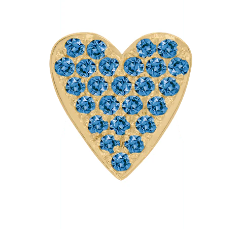 Yellow Gold, Blue Diamond Charm Bead - Image 4