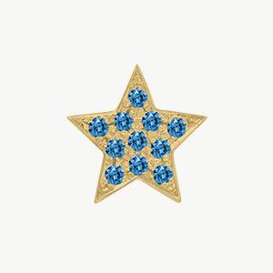 Yellow Gold, Blue Diamond Charm Bead - Image 6