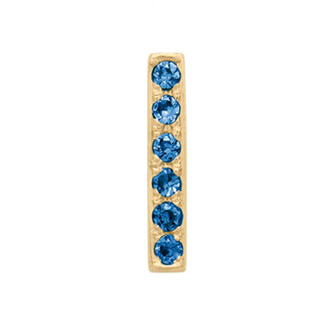 Yellow Gold, Blue Diamond Letter Bead - Image 11