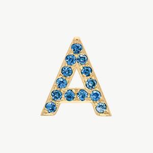 Yellow Gold, Blue Diamond Letter Bead - Image 29