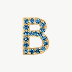 Yellow Gold, Blue Diamond Letter Bead - Image 30