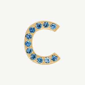 Yellow Gold, Blue Diamond Letter Bead - Image 31