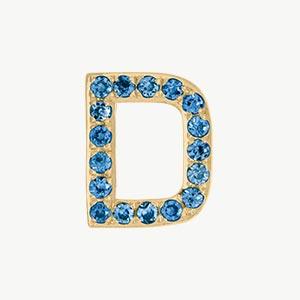 Yellow Gold, Blue Diamond Letter Bead - Image 32