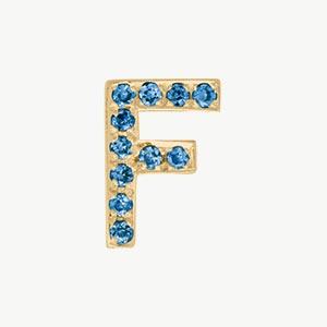 Yellow Gold, Blue Diamond Letter Bead - Image 34