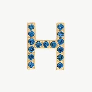 Yellow Gold, Blue Diamond Letter Bead - Image 36