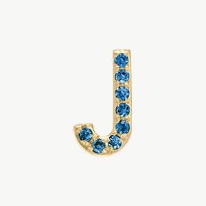Yellow Gold, Blue Diamond Letter Bead - Image 38