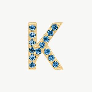 Yellow Gold, Blue Diamond Letter Bead - Image 39