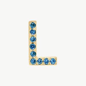 Yellow Gold, Blue Diamond Letter Bead - Image 40