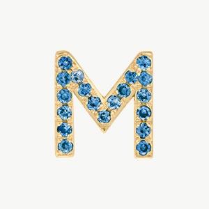Yellow Gold, Blue Diamond Letter Bead - Image 41