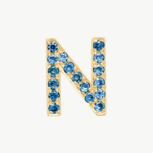 Yellow Gold, Blue Diamond Letter Bead - Image 42