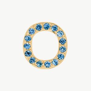 Yellow Gold, Blue Diamond Letter Bead - Image 43