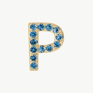 Yellow Gold, Blue Diamond Letter Bead - Image 44