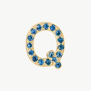 Yellow Gold, Blue Diamond Letter Bead - Image 45