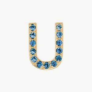 Yellow Gold, Blue Diamond Letter Bead - Image 49