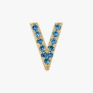 Yellow Gold, Blue Diamond Letter Bead - Image 50