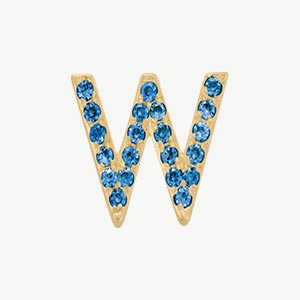 Yellow Gold, Blue Diamond Letter Bead - Image 51