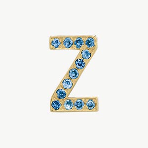 Yellow Gold, Blue Diamond Letter Bead - Image 54