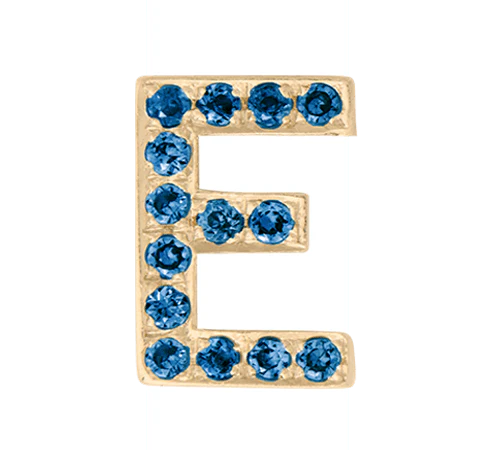 Yellow Gold, Blue Diamond Letter Bead - Image 7