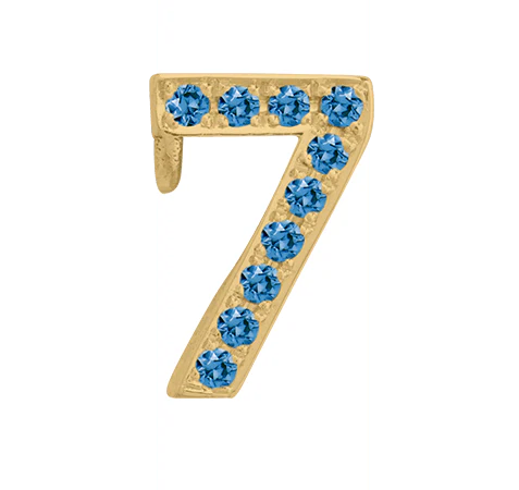 Yellow Gold, Blue Diamond Number Bead - Image 10