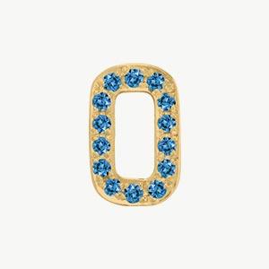 Yellow Gold, Blue Diamond Number Bead - Image 13