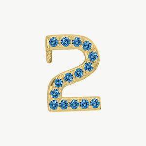 Yellow Gold, Blue Diamond Number Bead - Image 15