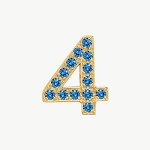 Yellow Gold, Blue Diamond Number Bead - Image 17