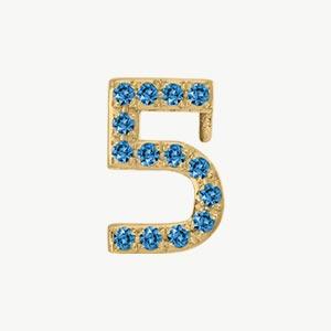 Yellow Gold, Blue Diamond Number Bead - Image 18