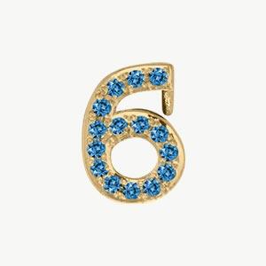 Yellow Gold, Blue Diamond Number Bead - Image 19
