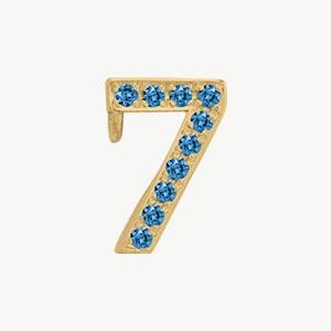 Yellow Gold, Blue Diamond Number Bead - Image 20