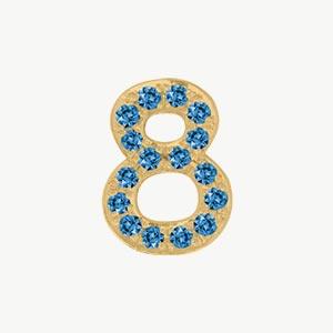 Yellow Gold, Blue Diamond Number Bead - Image 21