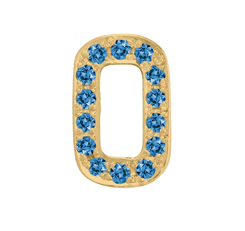 Yellow Gold, Blue Diamond Number Bead - Image 3