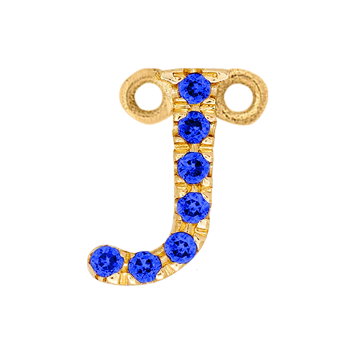 Blue Sapphire + 14k Yellow Gold Letter Charm - Image 10
