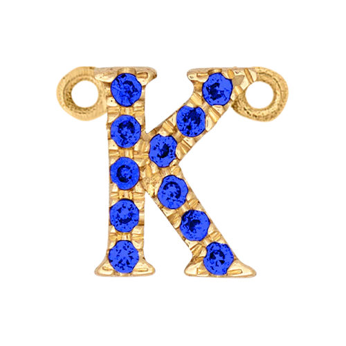 Blue Sapphire + 14k Yellow Gold Letter Charm - Image 11