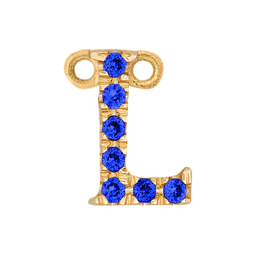 Blue Sapphire + 14k Yellow Gold Letter Charm - Image 12